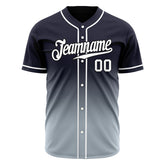 Custom Gradient Black Blue Baseball Jersey Full Button Down Fans Special Edition Authentic Shirt